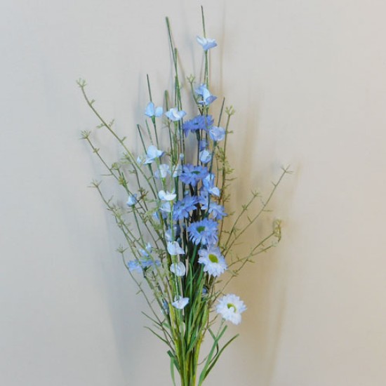 English Meadow Flowers Blue 51cm Artificial Flowers